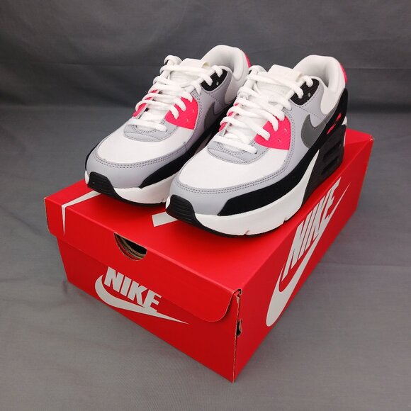 Nike Air Max 90 LV8 Woman's Shoes Summit White Grey Black FD4328 101 Sizes 7-9 - Picture 9 of 9